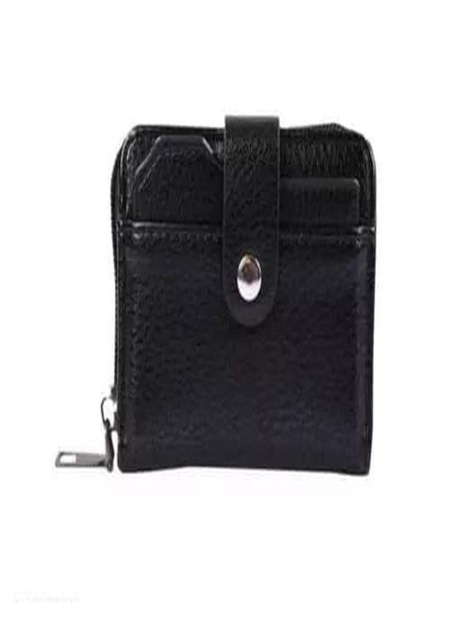 Brajin Men Black Genuine Leather Card Holder Wallet - Image 1